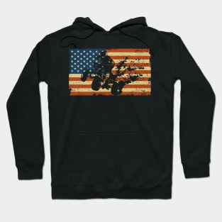 ATV QUad USA Flag Grunge Hoodie